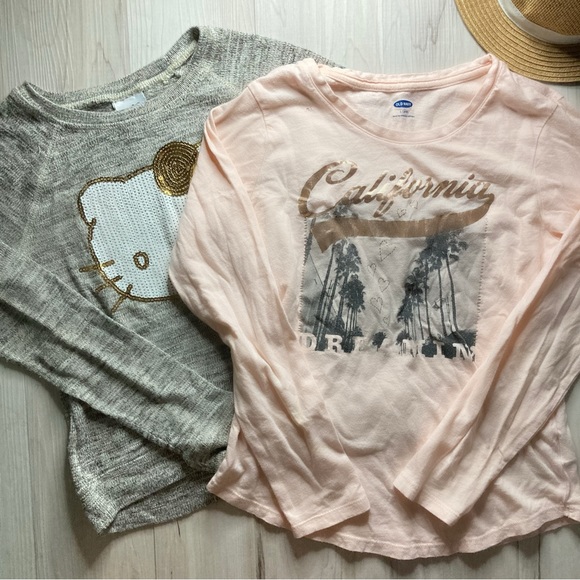 🌸3/$30🌸 Hello Kitty + Old Navy Girls’ Long Sleeve Fall/Winter Tops 🎄✨ - Picture 2 of 8